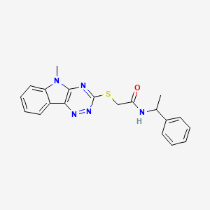 2-[(5-methyl-5H-[1,2,4]triazino[5,6-b]indol-3-yl)thio]-N-(1-phenylethyl)acetamide