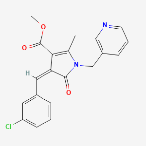 METHYL (4Z)-4-[(3-CHLOROPHENYL)METHYLIDENE]-2-METHYL-5-OXO-1-[(PYRIDIN-3-YL)METHYL]-4,5-DIHYDRO-1H-PYRROLE-3-CARBOXYLATE