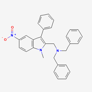 molecular formula C30H27N3O2 B3898889 dibenzyl[(1-methyl-5-nitro-3-phenyl-1H-indol-2-yl)methyl]amine 