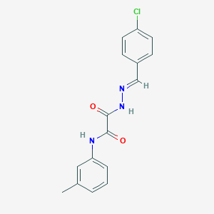molecular formula C16H14ClN3O2 B389890 2-[2-(4-chlorobenzylidene)hydrazino]-N-(3-methylphenyl)-2-oxoacetamide 