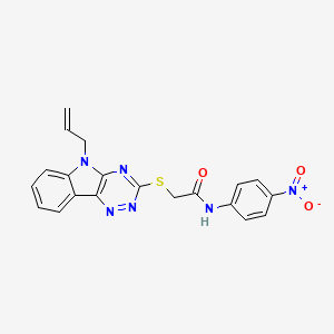 molecular formula C20H16N6O3S B3898907 2-[(5-allyl-5H-[1,2,4]triazino[5,6-b]indol-3-yl)thio]-N-(4-nitrophenyl)acetamide 