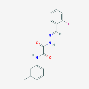 molecular formula C16H14FN3O2 B389891 2-[2-(2-fluorobenzylidene)hydrazino]-N-(3-methylphenyl)-2-oxoacetamide 