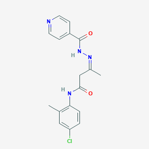 N-(4-chloro-2-methylphenyl)-3-(isonicotinoylhydrazono)butanamide