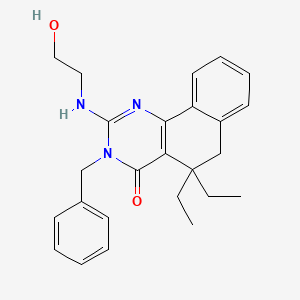 molecular formula C25H29N3O2 B3898939 3-benzyl-5,5-diethyl-2-[(2-hydroxyethyl)amino]-5,6-dihydrobenzo[h]quinazolin-4(3H)-one 