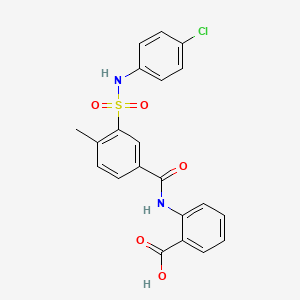 molecular formula C21H17ClN2O5S B3898946 2-[(3-{[(4-chlorophenyl)amino]sulfonyl}-4-methylbenzoyl)amino]benzoic acid 