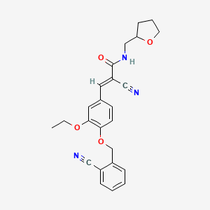 molecular formula C25H25N3O4 B3898947 2-cyano-3-{4-[(2-cyanobenzyl)oxy]-3-ethoxyphenyl}-N-(tetrahydro-2-furanylmethyl)acrylamide 