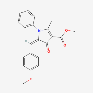 molecular formula C21H19NO4 B3898965 methyl 5-(4-methoxybenzylidene)-2-methyl-4-oxo-1-phenyl-4,5-dihydro-1H-pyrrole-3-carboxylate 