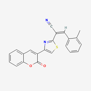 3-(2-methylphenyl)-2-[4-(2-oxo-2H-chromen-3-yl)-1,3-thiazol-2-yl]acrylonitrile