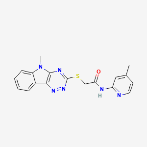 N-(4-methyl-2-pyridinyl)-2-[(5-methyl-5H-[1,2,4]triazino[5,6-b]indol-3-yl)thio]acetamide