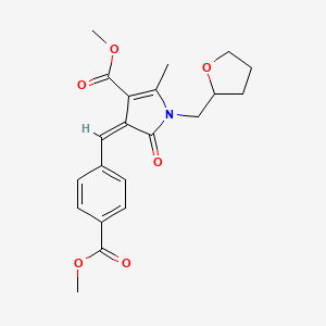 molecular formula C21H23NO6 B3899013 methyl 4-[4-(methoxycarbonyl)benzylidene]-2-methyl-5-oxo-1-(tetrahydro-2-furanylmethyl)-4,5-dihydro-1H-pyrrole-3-carboxylate 