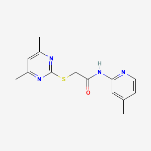 2-[(4,6-dimethylpyrimidin-2-yl)sulfanyl]-N-(4-methylpyridin-2-yl)acetamide