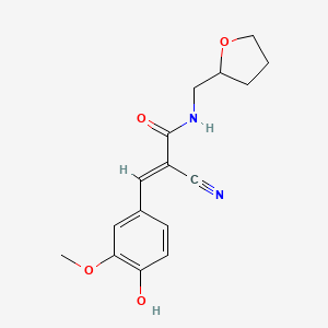 molecular formula C16H18N2O4 B3899026 2-cyano-3-(4-hydroxy-3-methoxyphenyl)-N-(tetrahydro-2-furanylmethyl)acrylamide 