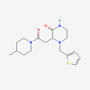 molecular formula C17H25N3O2S B3899037 3-[2-(4-methyl-1-piperidinyl)-2-oxoethyl]-4-(2-thienylmethyl)-2-piperazinone 