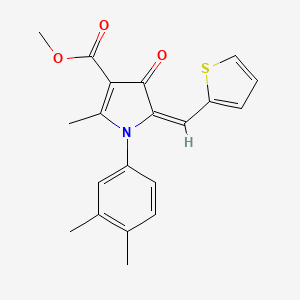 molecular formula C20H19NO3S B3899039 methyl 1-(3,4-dimethylphenyl)-2-methyl-4-oxo-5-(2-thienylmethylene)-4,5-dihydro-1H-pyrrole-3-carboxylate 