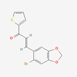 (E)-3-(6-bromo-1,3-benzodioxol-5-yl)-1-thiophen-2-ylprop-2-en-1-one