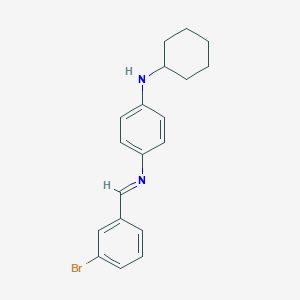 molecular formula C19H21BrN2 B389908 N-(3-bromobenzylidene)-N-[4-(cyclohexylamino)phenyl]amine 