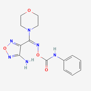 molecular formula C14H16N6O4 B3899088 [(E)-[(4-amino-1,2,5-oxadiazol-3-yl)-morpholin-4-ylmethylidene]amino] N-phenylcarbamate 