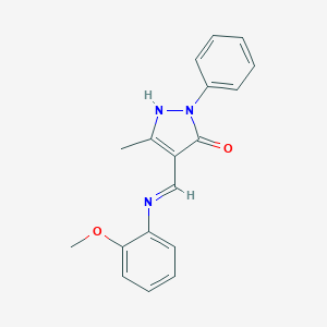 molecular formula C18H17N3O2 B389909 (4Z)-4-{[(2-甲氧基苯基)氨基]亚甲基}-3-甲基-1-苯基-4,5-二氢-1H-吡唑-5-酮 CAS No. 184708-15-4