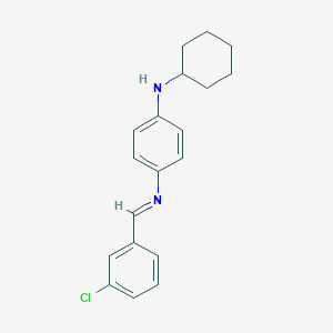molecular formula C19H21ClN2 B389912 N-(3-chlorobenzylidene)-N-[4-(cyclohexylamino)phenyl]amine 