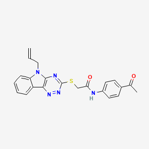 molecular formula C22H19N5O2S B3899147 N-(4-acetylphenyl)-2-{[5-(prop-2-en-1-yl)-5H-[1,2,4]triazino[5,6-b]indol-3-yl]sulfanyl}acetamide 