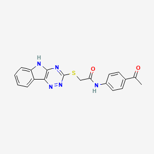 molecular formula C19H15N5O2S B3899159 N-(4-acetylphenyl)-2-(5H-[1,2,4]triazino[5,6-b]indol-3-ylthio)acetamide 