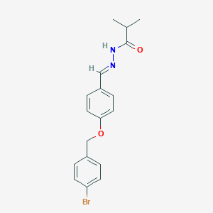 molecular formula C18H19BrN2O2 B389920 N'-{4-[(4-bromobenzyl)oxy]benzylidene}-2-methylpropanohydrazide 