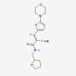 2-cyano-3-[5-(4-morpholinyl)-2-furyl]-N-(tetrahydro-2-furanylmethyl)acrylamide