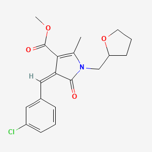 Methyl (4Z)-4-[(3-chlorophenyl)methylidene]-2-methyl-5-oxo-1-[(oxolan-2-YL)methyl]-4,5-dihydro-1H-pyrrole-3-carboxylate