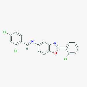 molecular formula C20H11Cl3N2O B389926 2-(2-chlorophenyl)-N-(2,4-dichlorobenzylidene)-1,3-benzoxazol-5-amine 