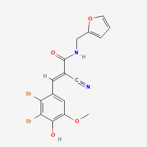 molecular formula C16H12Br2N2O4 B3899261 2-cyano-3-(2,3-dibromo-4-hydroxy-5-methoxyphenyl)-N-(2-furylmethyl)acrylamide 