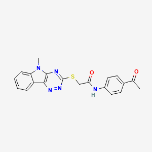 molecular formula C20H17N5O2S B3899281 N~1~-(4-ACETYLPHENYL)-2-[(5-METHYL-5H-[1,2,4]TRIAZINO[5,6-B]INDOL-3-YL)SULFANYL]ACETAMIDE 