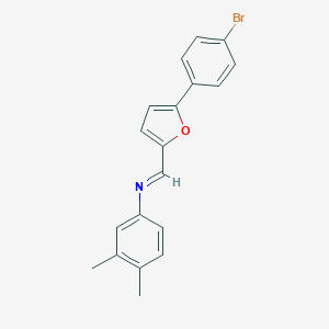 molecular formula C19H16BrNO B389929 N-{[5-(4-bromophenyl)-2-furyl]methylene}-N-(3,4-dimethylphenyl)amine 