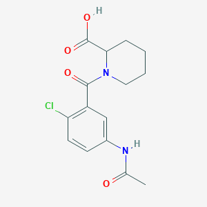 molecular formula C15H17ClN2O4 B3899313 1-(5-Acetamido-2-chlorobenzoyl)piperidine-2-carboxylic acid 