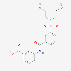 3-[[3-[bis(2-hydroxyethyl)sulfamoyl]benzoyl]amino]benzoic acid