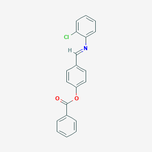 molecular formula C20H14ClNO2 B389933 4-{[(2-Chlorophenyl)imino]methyl}phenyl benzoate 