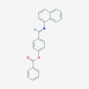molecular formula C24H17NO2 B389935 Benzoic acid 4-(naphthalen-1-yliminomethyl)-phenyl ester 