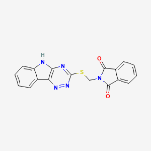 molecular formula C18H11N5O2S B3899356 2-[(5H-[1,2,4]triazino[5,6-b]indol-3-ylthio)methyl]-1H-isoindole-1,3(2H)-dione 