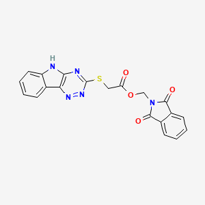 (1,3-dioxo-1,3-dihydro-2H-isoindol-2-yl)methyl (5H-[1,2,4]triazino[5,6-b]indol-3-ylthio)acetate