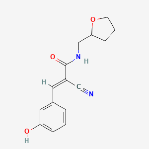 molecular formula C15H16N2O3 B3899377 2-cyano-3-(3-hydroxyphenyl)-N-(tetrahydro-2-furanylmethyl)acrylamide 