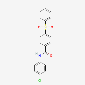 molecular formula C19H14ClNO3S B3899389 4-(benzenesulfonyl)-N-(4-chlorophenyl)benzamide 