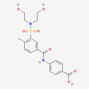 molecular formula C19H22N2O7S B3899400 4-[(3-{[bis(2-hydroxyethyl)amino]sulfonyl}-4-methylbenzoyl)amino]benzoic acid 