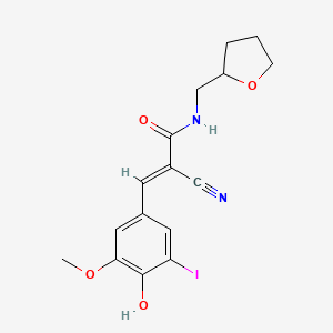 molecular formula C16H17IN2O4 B3899414 2-cyano-3-(4-hydroxy-3-iodo-5-methoxyphenyl)-N-(tetrahydro-2-furanylmethyl)acrylamide 