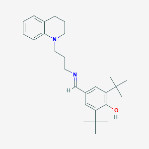 molecular formula C27H38N2O B389944 2,6-ditert-butyl-4-[3-(3,4-dihydro-2H-quinolin-1-yl)propyliminomethyl]phenol 