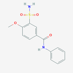 molecular formula C14H14N2O4S B3899441 4-methoxy-N-phenyl-3-sulfamoylbenzamide 