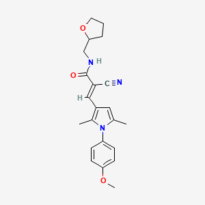 molecular formula C22H25N3O3 B3899449 2-cyano-3-[1-(4-methoxyphenyl)-2,5-dimethyl-1H-pyrrol-3-yl]-N-(tetrahydro-2-furanylmethyl)acrylamide 