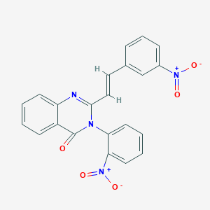 molecular formula C22H14N4O5 B3899452 3-(2-nitrophenyl)-2-[2-(3-nitrophenyl)vinyl]-4(3H)-quinazolinone 