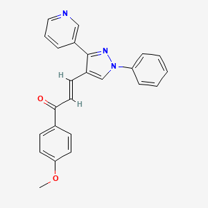 molecular formula C24H19N3O2 B3899461 1-(4-methoxyphenyl)-3-[1-phenyl-3-(3-pyridinyl)-1H-pyrazol-4-yl]-2-propen-1-one 