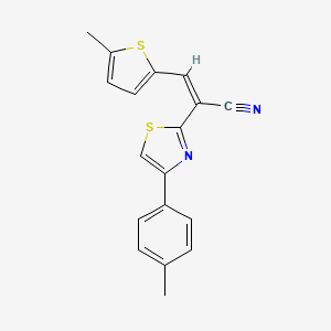 molecular formula C18H14N2S2 B3899523 (2Z)-2-[4-(4-methylphenyl)-1,3-thiazol-2-yl]-3-(5-methylthiophen-2-yl)prop-2-enenitrile CAS No. 5922-18-9