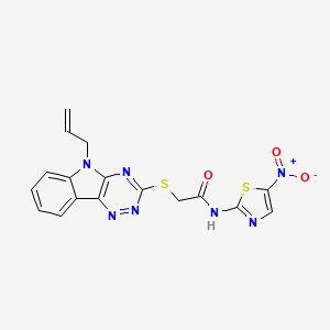 molecular formula C17H13N7O3S2 B3899533 2-[(5-ALLYL-5H-[1,2,4]TRIAZINO[5,6-B]INDOL-3-YL)SULFANYL]-N~1~-(5-NITRO-1,3-THIAZOL-2-YL)ACETAMIDE 