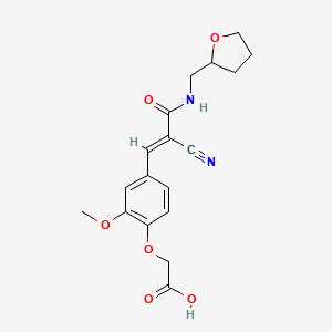 (4-{2-cyano-3-oxo-3-[(tetrahydro-2-furanylmethyl)amino]-1-propen-1-yl}-2-methoxyphenoxy)acetic acid